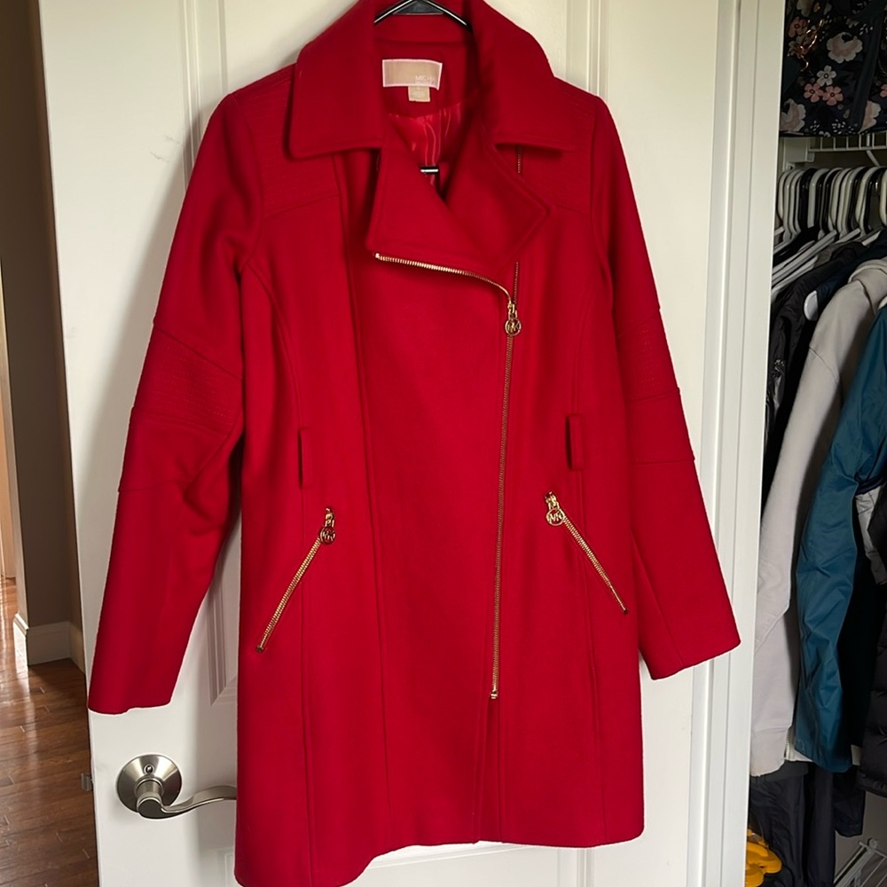Michael by Michael Kors red wool coat
